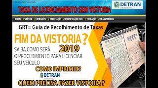 Como imprimir a guia GRT 2020 e obter o CRLV 2020 Licenciar carro sem VISTORIA 2020 [upl. by Naamann]