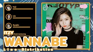 ITZY  Wannabe Line Distribution  Lyrics Coler Coded [upl. by Anaehs]