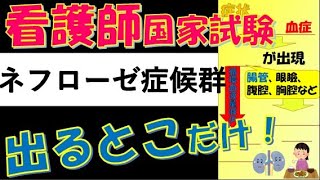 看護師国家試験出るとこだけ『ネフローゼ症候群』 聞いて覚える。 [upl. by Nnayelhsa]