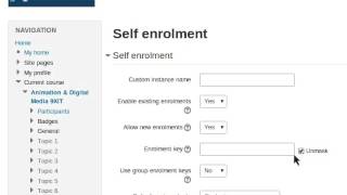 How to set up a selfenrollment key for your course on Moodle [upl. by Aiehtela]