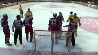 17032011 Vienna Capitals vs Red Bull Salzburg  Matthias Trattnig check gegen Harald Ofner [upl. by Jaquith774]