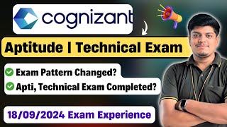 Cognizant Aptitude Technical Assessment 2025  18 Sep Exam Experience  Questions Level  Interview [upl. by Amalie]