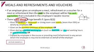 Part 10Fringe Benefits  Meals and refreshments 3min [upl. by Ecyrb]