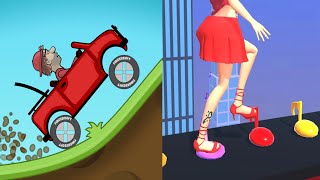 Satisfying Mobile Games ALL LEVELS Viral Tiktok Games ASMR Tippy Toe VS Hill Climb Racing [upl. by Johnson173]