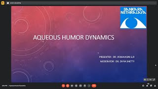 Aqueous Humor Dynamics Dr Venuhasini GP 11 Apr 2023 [upl. by Conyers]