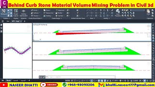 Behind Curb Stone Material Volume Missing Problem in Civl 3d Comment Reply [upl. by Neff]