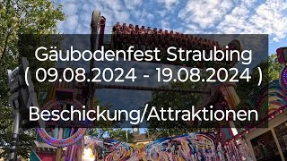 Gäubodenvolksfest Straubing  09082024  19082024   Beschickung  Attraktionen [upl. by Aneda]