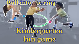 Kindergarten fun game  Ball into the ring  PE GAMES  physed games [upl. by Olimreh]