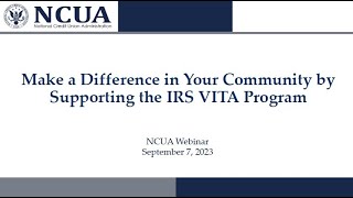 Make a Difference in Your Community by Supporting the IRS VITA Program [upl. by Orman]