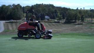 Single unit cleanup pass with the Jacobsen Eclipse 322 triplex greens mower [upl. by Einna493]