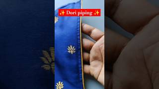 How to make dori piping ✨ sewingtipsandtricks sewinghacks pipingstitching diysewing [upl. by Jacobine395]