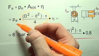 Technische Mathe Metall Kolbenkräften und Kolbengeschwindigkeiten in der Pneumatik [upl. by Noyrb424]