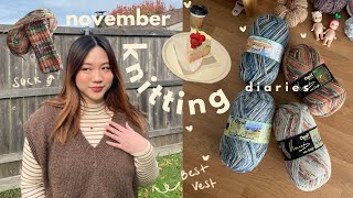 cozy knitting vlog 🤍 wearing my knits amp sock knitting 🧦  vlog 23 [upl. by Elvina]