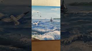 Oil painting Sea landscape [upl. by Nylyaj]