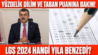 LGS Yüzdelik dilim hangi seneye benzer 2024 LGS Hangi seneye benzedi Taban puan ve yüzdelik dilim [upl. by Mcferren]