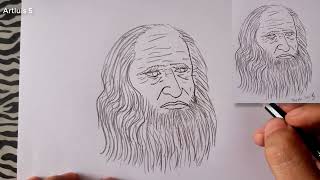 Come disegnare Leonardo Da Vinci [upl. by Yecaj]