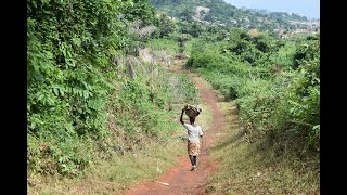 Hiking through villages to waterfalls near Man Ivory Coast Cote dIvoire west Africa [upl. by Dnomal]