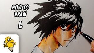 How to draw L Lawliet Death Note drawing tutorial [upl. by Aleira]