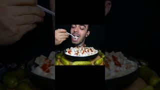 Bol Sarımsaklı Mantı Mukbang ASMR shorts asmrfood [upl. by Lyns298]