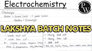 Electrochemistry Notes Class 12th Lakshya Batch Physics Wallah  Electrochemistry Class 12 Chemistry [upl. by Rebmak231]