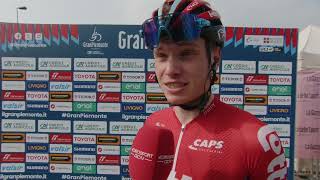 Lennert Van Eetvelt  Interview at the start  Gran Piemonte 2023 [upl. by Aonehc]