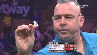 Peter Wright vs Michael van Gerwen 12th Week Premier League Darts 2016 [upl. by Chadbourne]