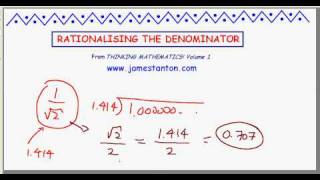 The Truth About quotRationalizing the Denominatorquot TANTON Mathematics [upl. by Eehtomit]