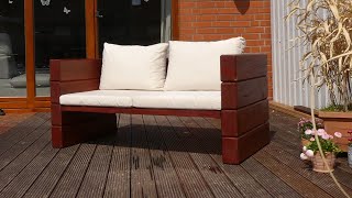 DIY Modern outdoor sofa  Gartenbank selber bauen [upl. by Emersen]