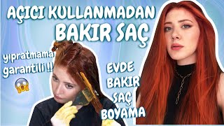 SAÇLARIMI AÇICISIZ BAKIRA NASIL BOYUYORUM  Yıpratmadan Saç Boyama İpuçları  Bakır Saç Boyama [upl. by Naryk493]