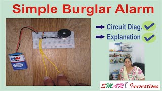 Simple Burglar Alarm DIY With Circuit Diagram  Breadboard Project  Acme SMART Innovations [upl. by Eaned]