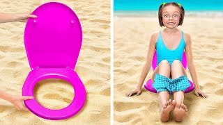 BEST SUMMER GADGETS FOR PARENTS🏖 What is Hidden in the Sand Awesome Hacks For Beach☀️ by 123 GO [upl. by Haorbed]