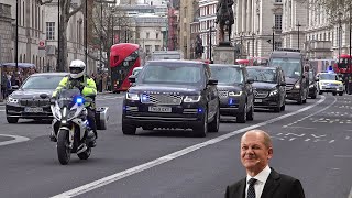 German Chancellors motorcade in London [upl. by Yram]