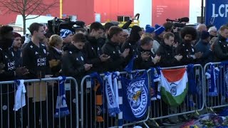 Football Leicester players pay tribute to late club owner [upl. by Enyahc]