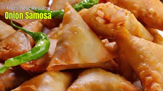 100 బెస్ట్ ఉల్లిపాయ సమోసా  Onion Samosa recipe in Telugu  How to make Ulli samosa  Vismai Food [upl. by Biagi]