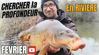 PECHE de la CARPE en RIVIERE en HIVER  Chercher la profondeur Episode 2 [upl. by Humpage]