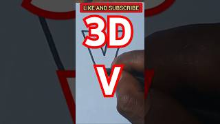 3D Letter V shortvideo shortsfeed shortsvideo 3d calligraphy alphabetart lettering [upl. by Aivul]