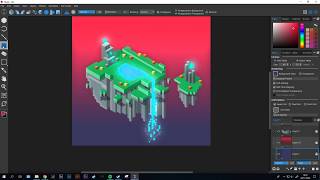 Speedpaint Marmoset Hexels 3 Magical Floating Island Tile [upl. by Hakym145]