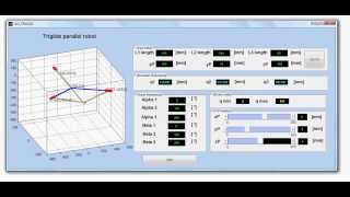 Matlab GUI  3 DOF Triglideparallel robotIKP [upl. by Norry]