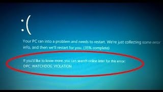 how to fix dpc watchdog violation error windows 10  dpc watchdog violation windows 10 [upl. by Lancey]