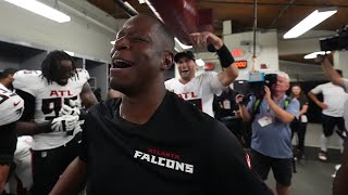 Atlanta Falcons locker room speech after second win over the Buccaneers to go 40 in NFC South  NFL [upl. by Ulrika]