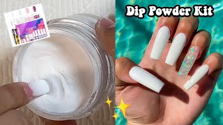 DIY TESTING A DIP POWDER NAIL KIT NO DRILL amp NO LAMP  Nail Tutorial [upl. by Elburt]