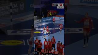 🧠 200 IQ goal 🫣 handball håndbold ehfeuro2024 [upl. by Anelaf]