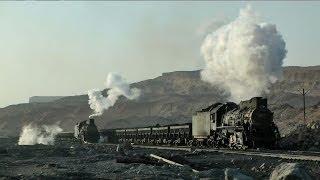 steam trains at Sandaoling coal mine China [upl. by Goodyear]