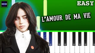 Billie Eilish  L’AMOUR DE MA VIE  Piano Tutorial [upl. by Lynett985]