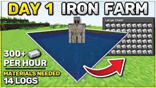 Minecraft Iron Farm DAY 1  Unlimited Iron 119 [upl. by Yrocaj506]