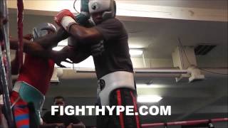 ADRIEN BRONER INTENSE SPARRING SESSION AT MAYWEATHERS GYM BREAKS WILL OF OPPONENT [upl. by Ettennan309]