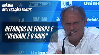 Grêmio Reforços da Europa  Viu o que Dênis disse  “A verdade é o caos”  O pedido de Roger [upl. by Acirret]