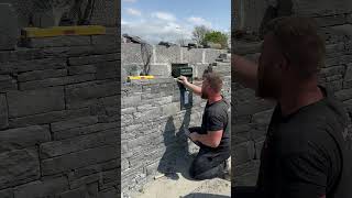 Building stone around a postbox howtobuild stonemasonry constructionlife constructionlife diy [upl. by Alaet717]