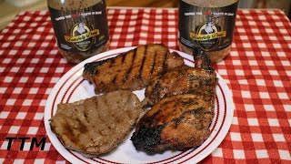 Tastefully Done Wild Game Marinade ReviewGrilled Beef Steak Pork Chops and Chicken Thighs [upl. by Llehsam63]