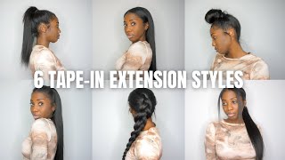 6 Quick amp Easy Tape In Extension Hairstyles [upl. by Molini]